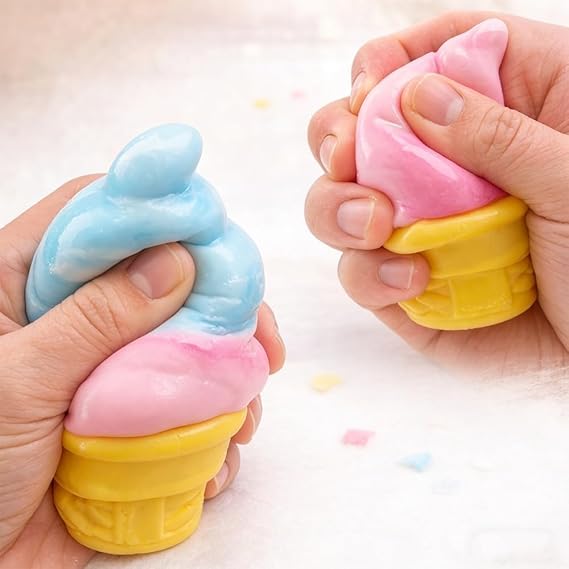 Anti Anxiety Toy Squishy Dumpling Sensory Toy Squishies Stress Relief Toy Squishys Fidget Toy Gift Item of Ice Cream and Cone Shapes Toy for Kids and Adults
