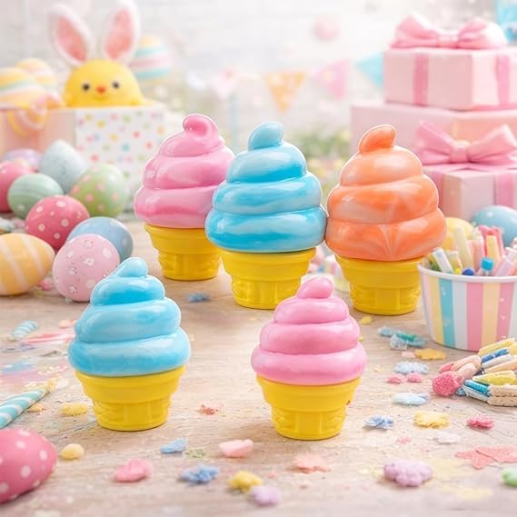 Anti Anxiety Toy Squishy Dumpling Sensory Toy Squishies Stress Relief Toy Squishys Fidget Toy Gift Item of Ice Cream and Cone Shapes Toy for Kids and Adults