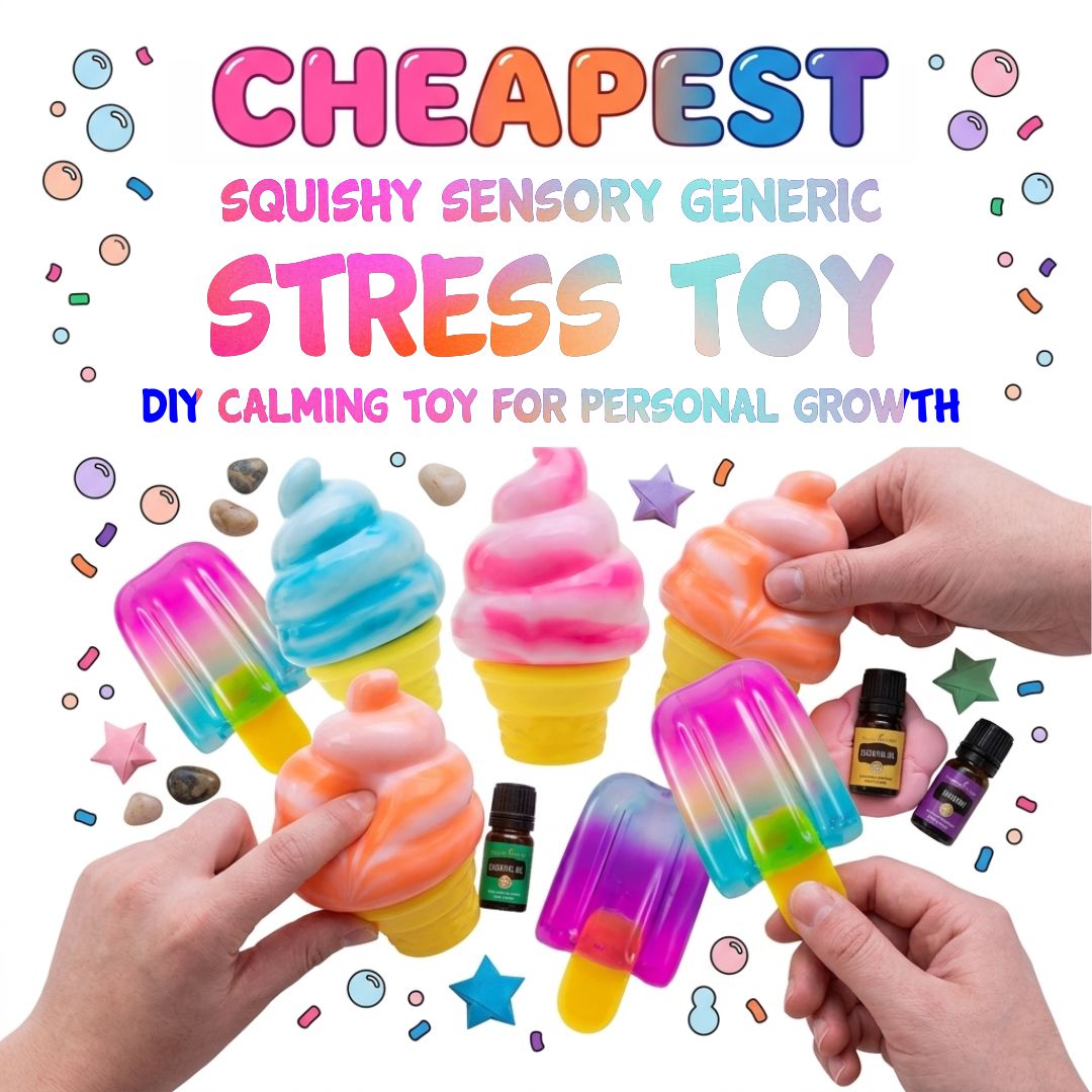 Squishy Dumpling Sensory Toy  Squishies Stress Relief Toy Squishys Fidget Toy Anti Anxiety Toy Squeezing Ice Cream and Cone Shapes Toy Gift Item for Kids and Adults